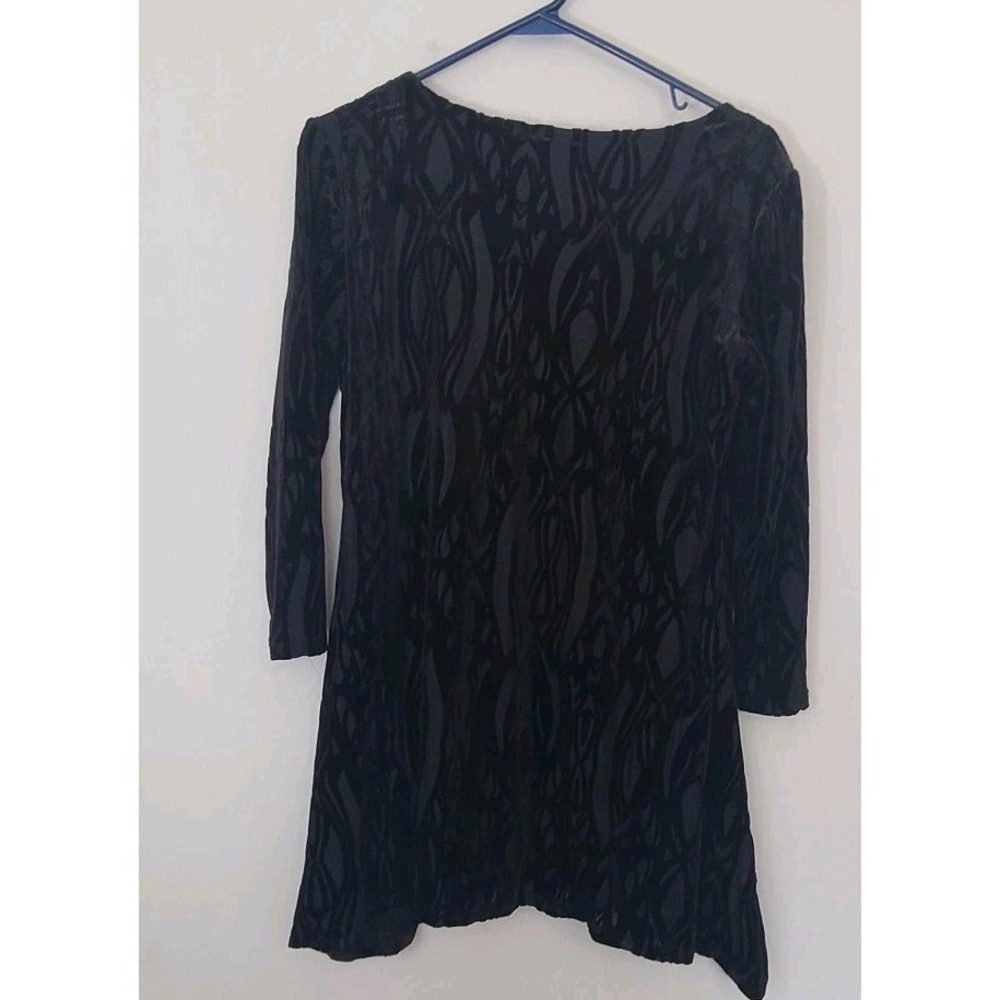 FYLO LONDON Women's Long Sleeve Velvet Burnout Tunic Dress Sz. M Whimsygoth Vamp